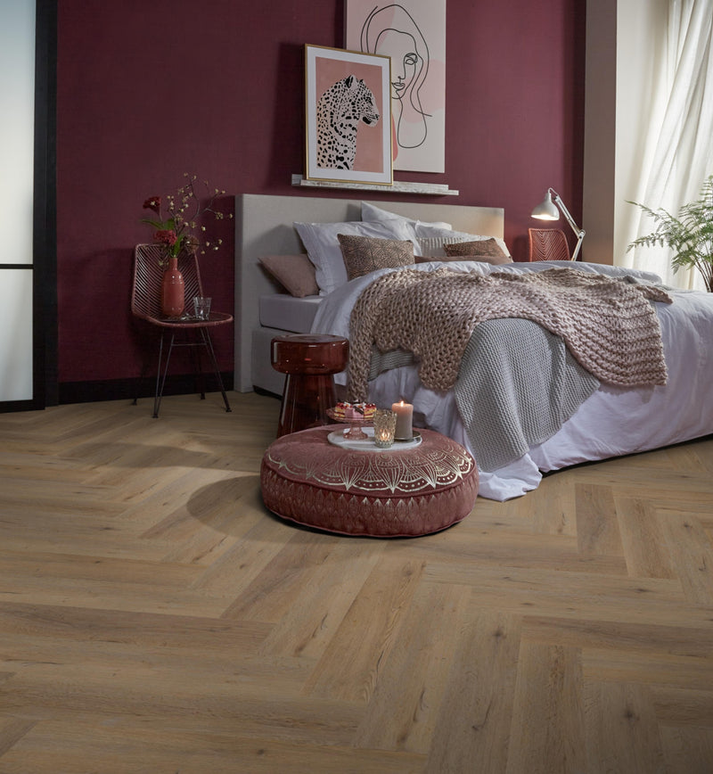 Staal van Ambiant Spigato Vivero Smoky | Visgraat Lijm PVC