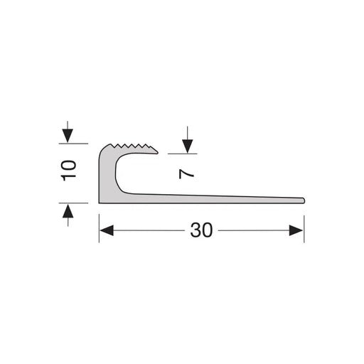 Inschuif eindprofiel 10mm | Zilver | voor 7mm Laminaat en Click PVC vloeren | 250cm