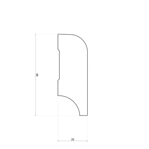 Koloniale plint 22x58 mm Grenen onbewerkt