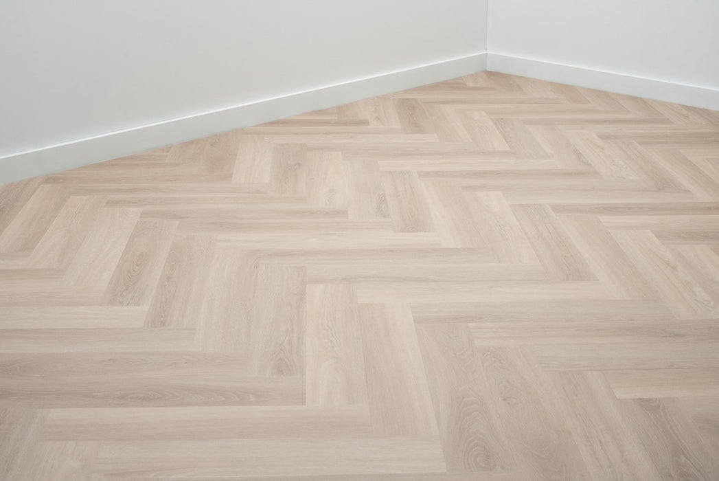 Floer Puur Eiken - Visgraat Dryback Plak PVC