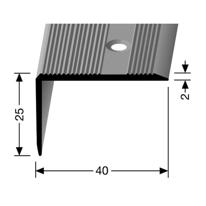Trapneusprofiel 40x25mm | Brons | Fijn antislip | 300cm