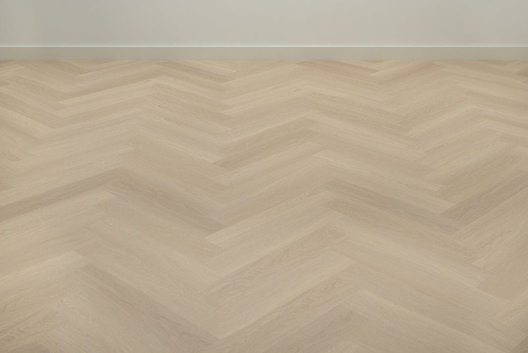 Floer Beige Eiken - Visgraat Dryback Plak PVC