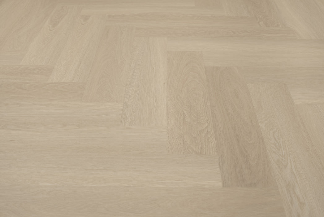 Floer Beige Eiken - Visgraat Dryback Plak PVC