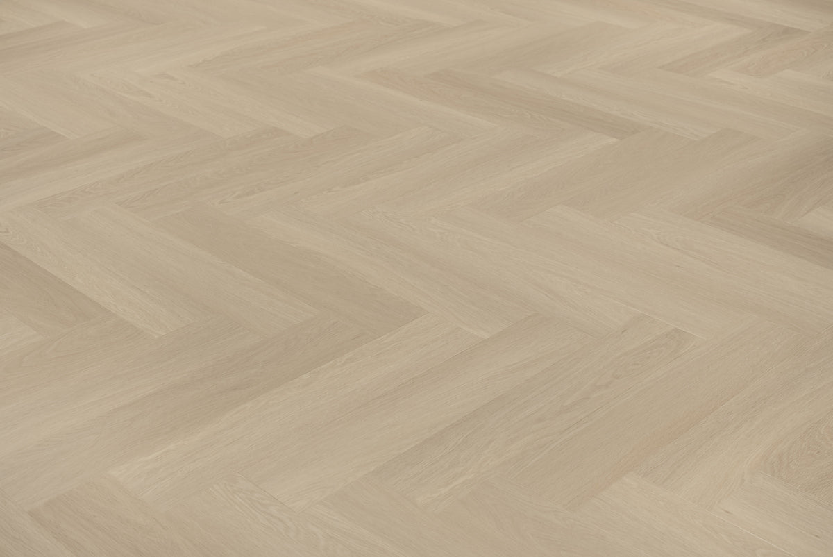 Sfeerbeeld Floer Beige Eiken - Visgraat Dryback Plak PVC
