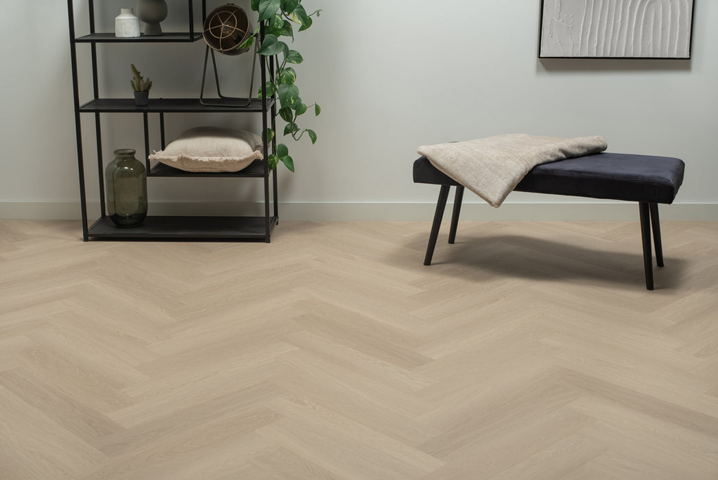 Floer Beige Eiken - Visgraat Click PVC