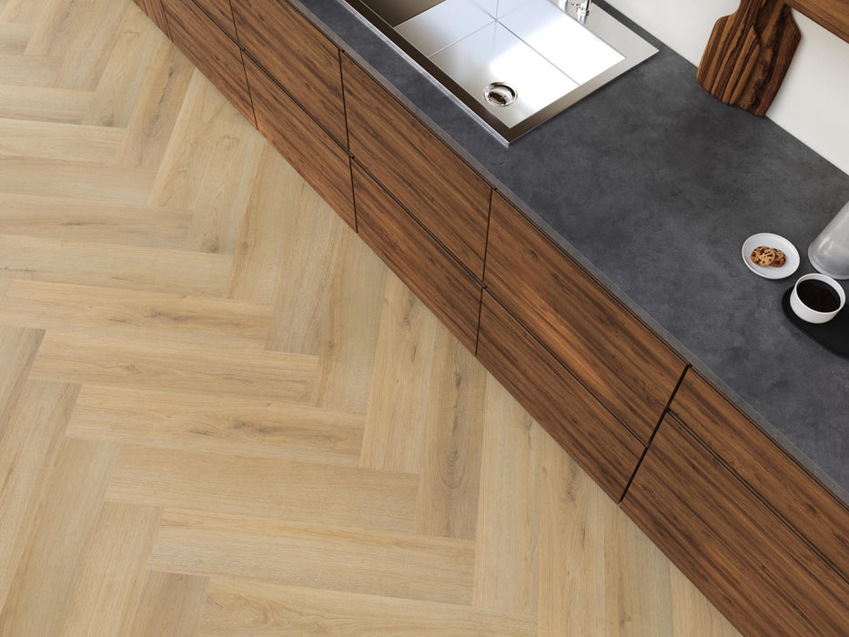 FloorLife YUP XL Greenford Natural - Visgraat Plak PVC