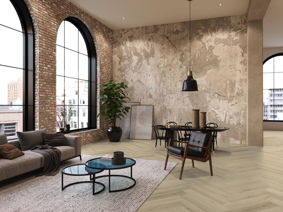 FloorLife YUP XL Greenford Warm beige - Visgraat Plak PVC