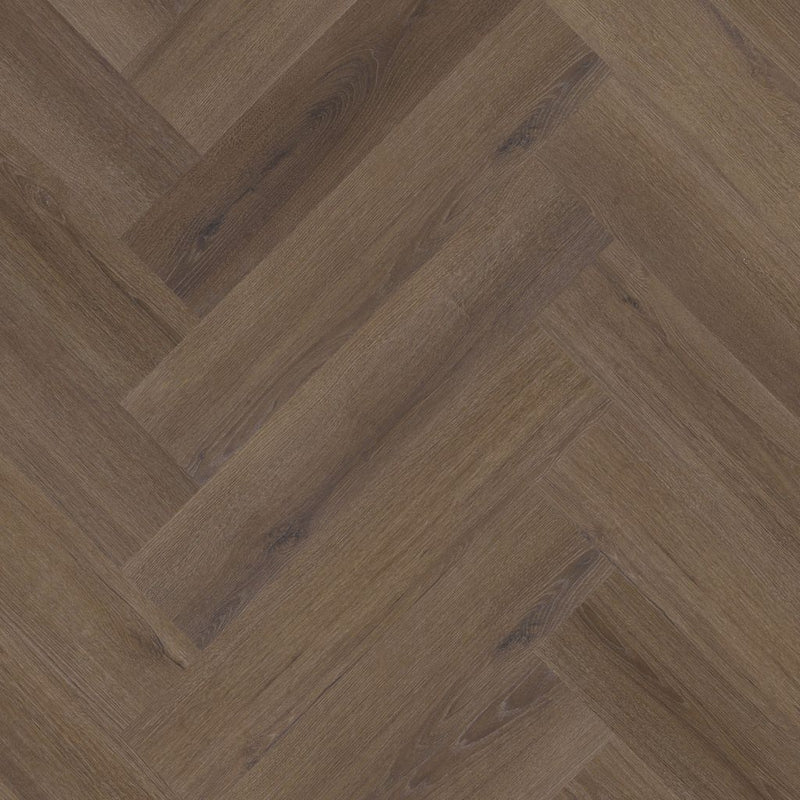 Staal van Ambiant Spigato Valento Brown - Visgraat Plak PVC