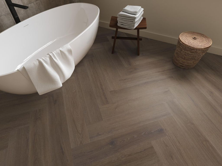Ambiant Spigato Valento Brown - Visgraat Plak PVC