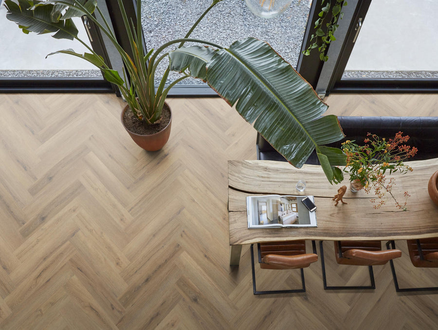 FloorLife YUP XL Greenford Light brown - Visgraat Click PVC