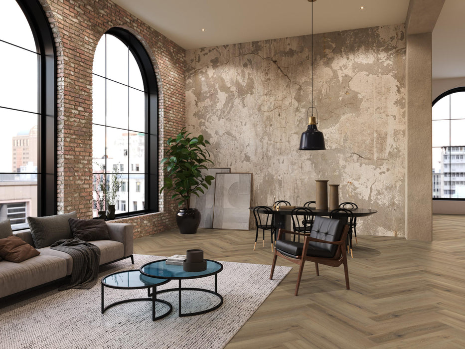 FloorLife YUP XL Greenford Light brown - Visgraat Click PVC
