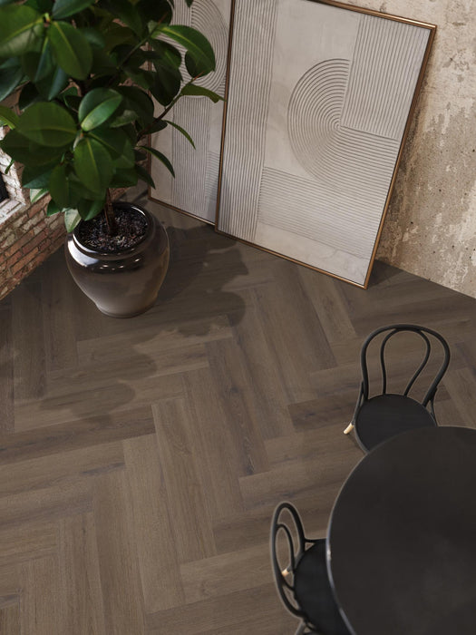 FloorLife YUP XL Greenford Brown - Visgraat Click PVC