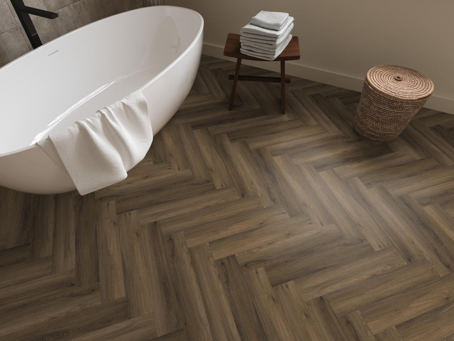Ambiant Spigato Avanto Warm Brown | Visgraat Lijm PVC