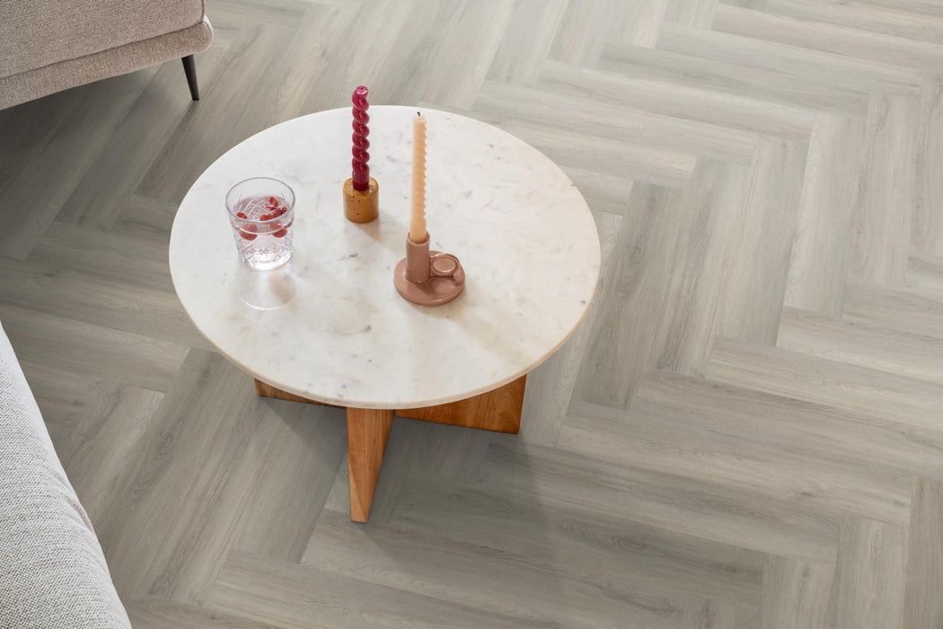 Ambiant Spigato Avanto Grey | Visgraat Lijm PVC