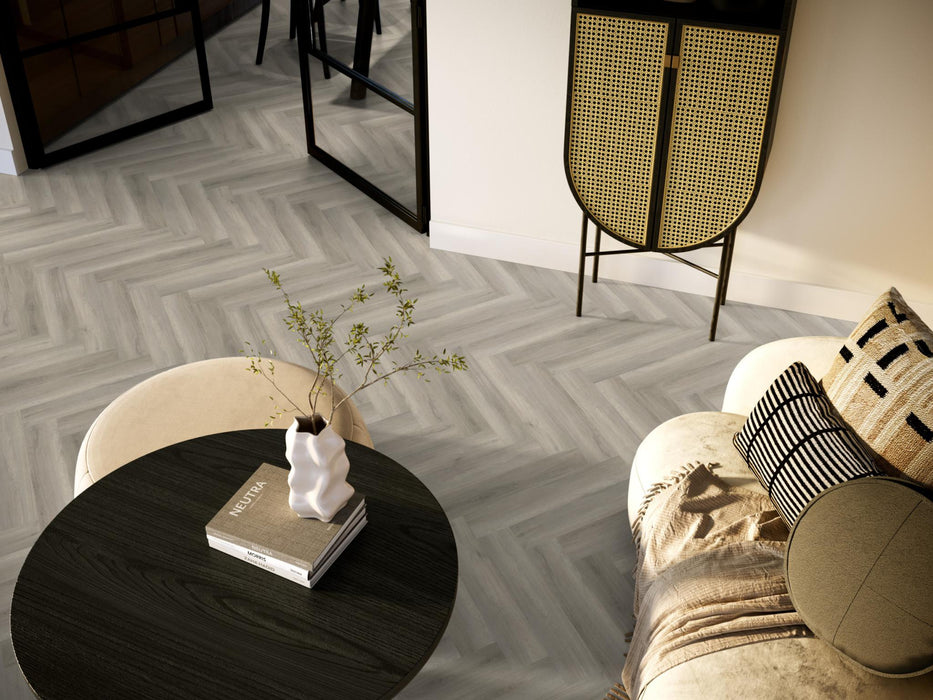 Ambiant Spigato Avanto Grey | Visgraat Lijm PVC