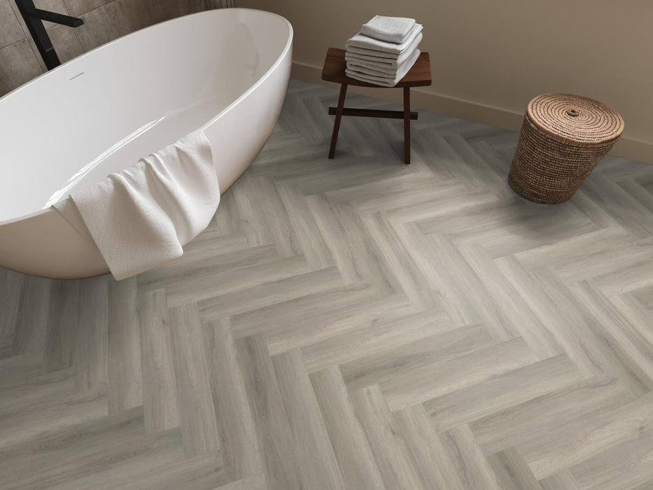 Ambiant Spigato Avanto Grey | Visgraat Lijm PVC