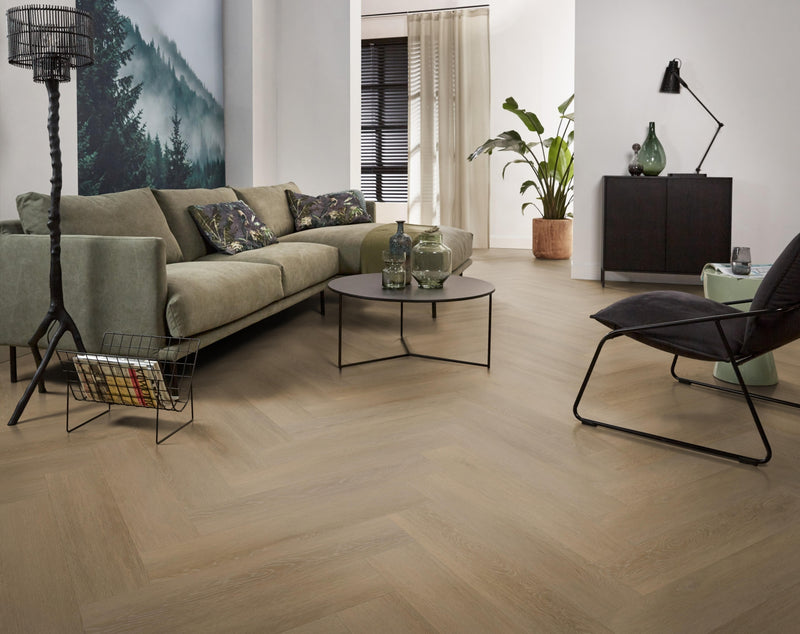 Staal van VT Wonen Herringbone Sun kissed | Visgraat Klik PVC