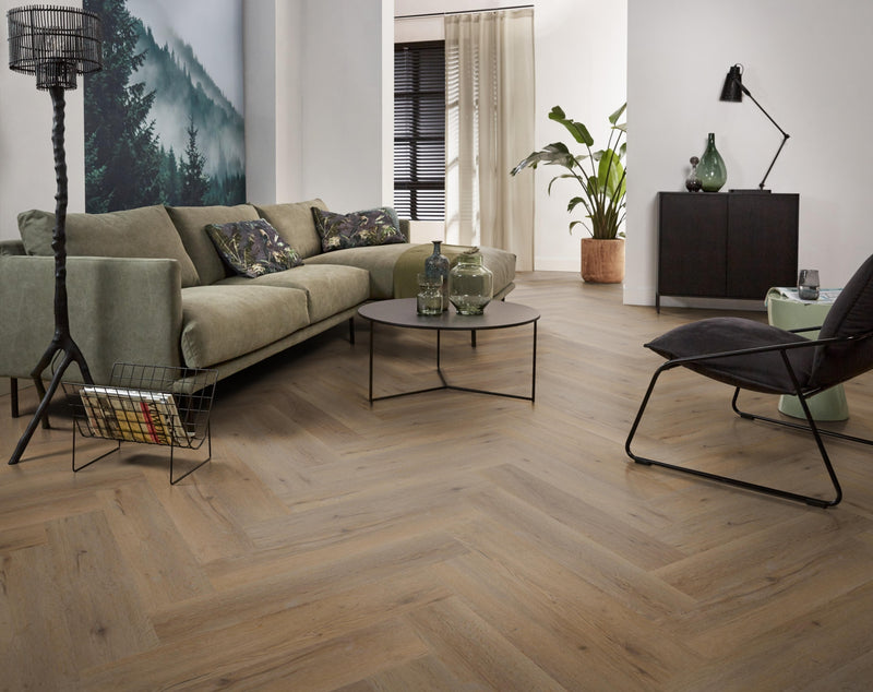 Staal van Ambiant Spigato Vivero Smoky | Visgraat Klik PVC