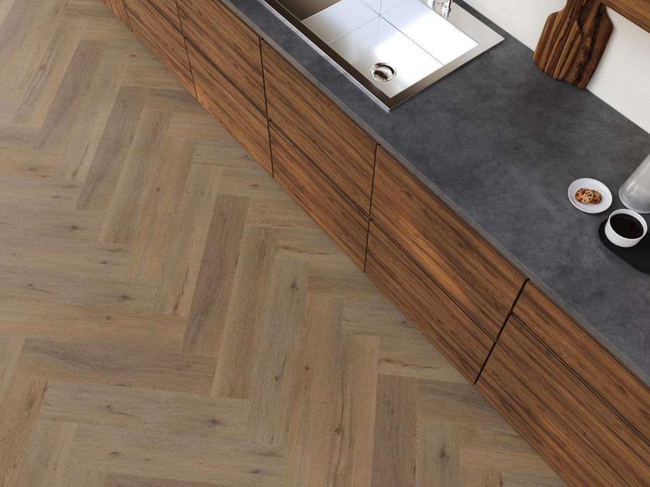 FloorLife YUP Leyton Smoky - Visgraat Plak PVC