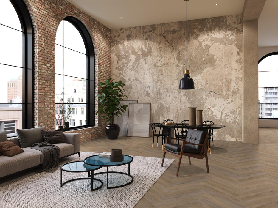 FloorLife YUP Leyton Natural oak - Visgraat Plak PVC