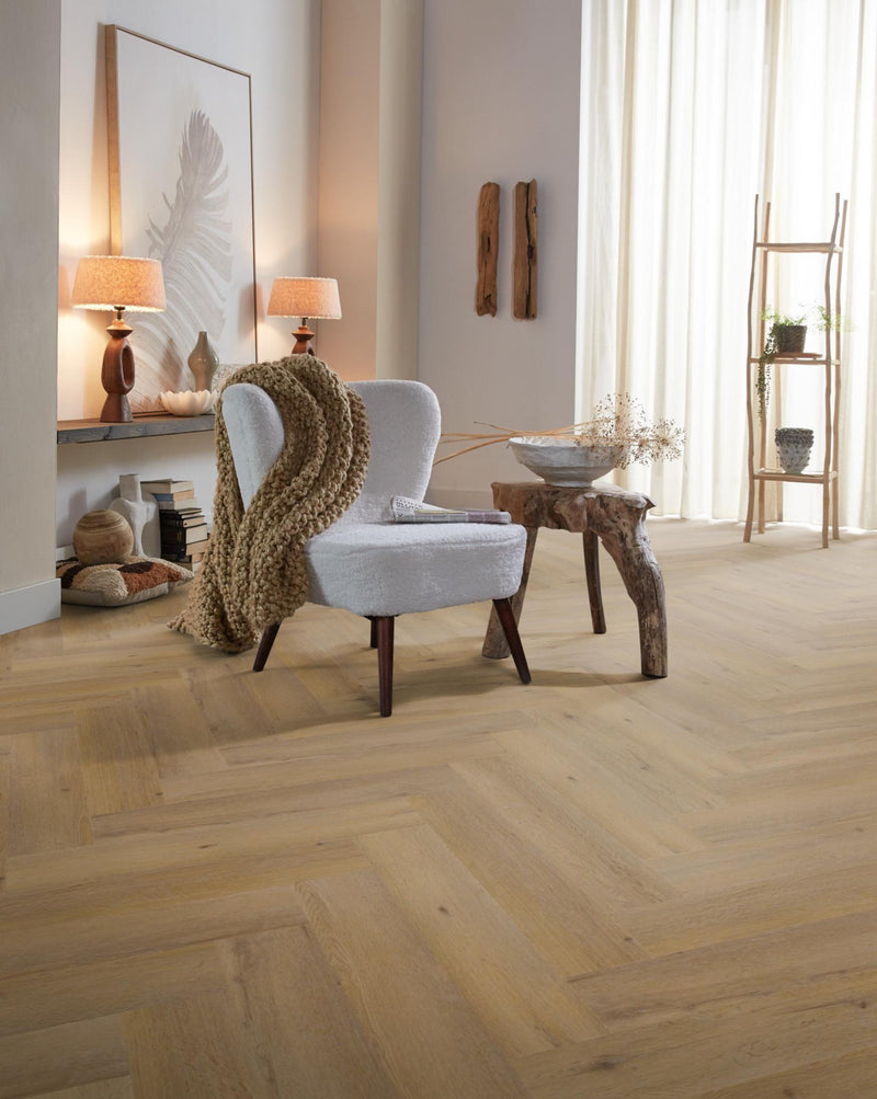 Staal van Ambiant Spigato Vivero Dark oak | Visgraat Lijm PVC