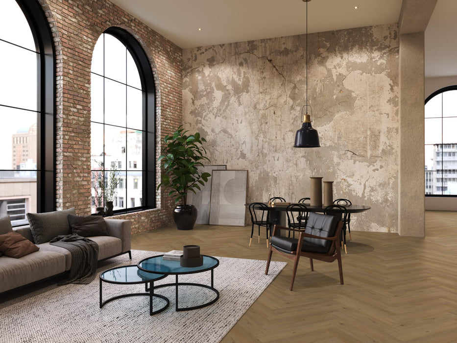FloorLife YUP Leyton Dark oak - Visgraat Plak PVC