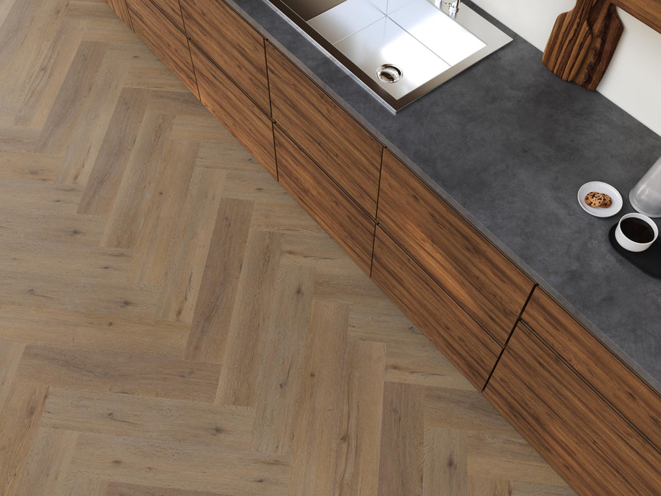 FloorLife YUP Leyton Natural oak - Visgraat Click PVC