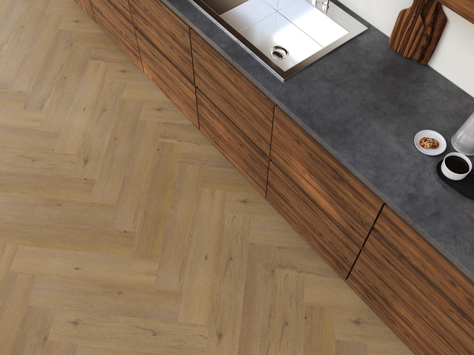 FloorLife YUP Leyton Dark oak - Visgraat Click PVC