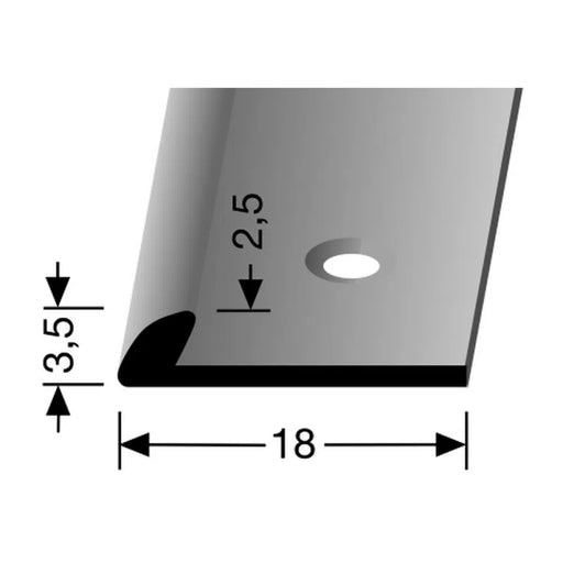 Eindprofiel 3.5mm | Zilver | voor 2.5mm PVC vloeren
