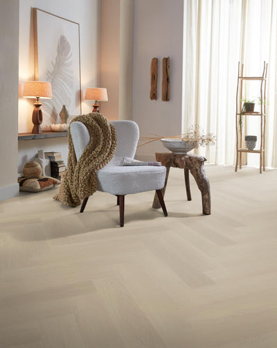 Ambiant Spigato Estino Beige | Visgraat Lijm PVC