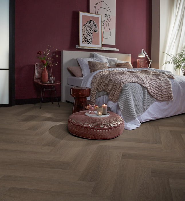Ambiant Spigato Estino Brown | Visgraat Lijm PVC