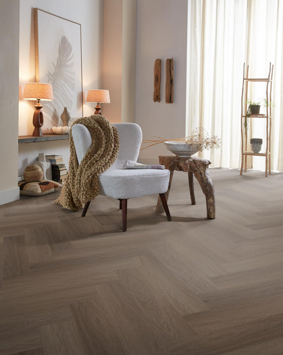 Ambiant Spigato Estino Brown | Visgraat Lijm PVC