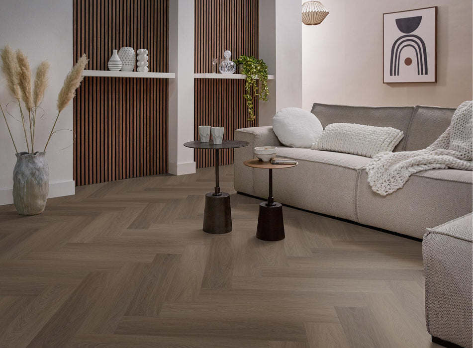 Ambiant Spigato Estino Brown | Visgraat Lijm PVC