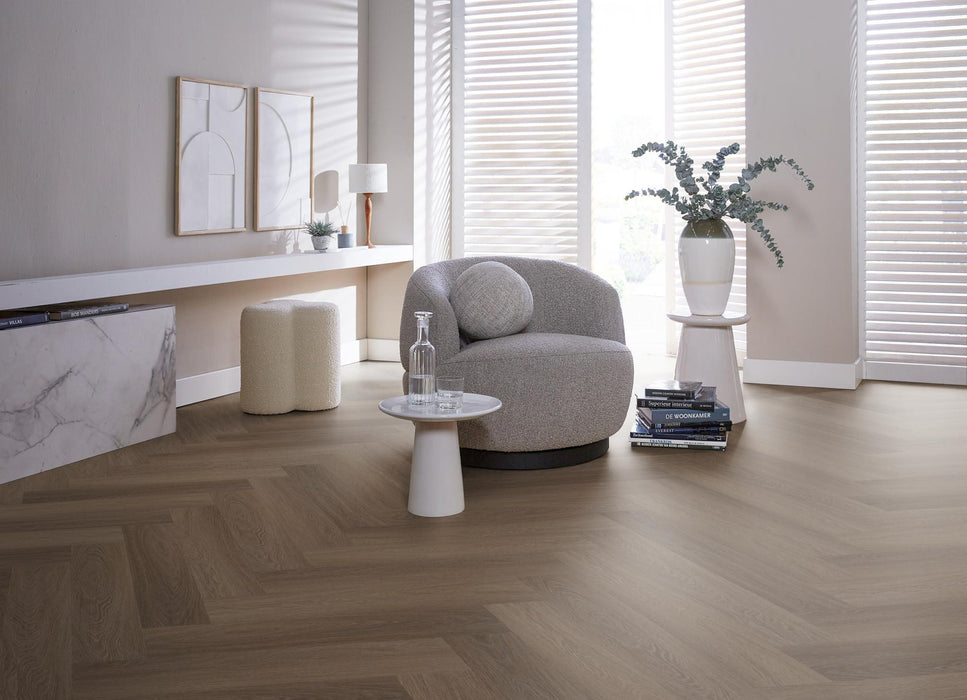 Ambiant Spigato Estino Brown | Visgraat Lijm PVC
