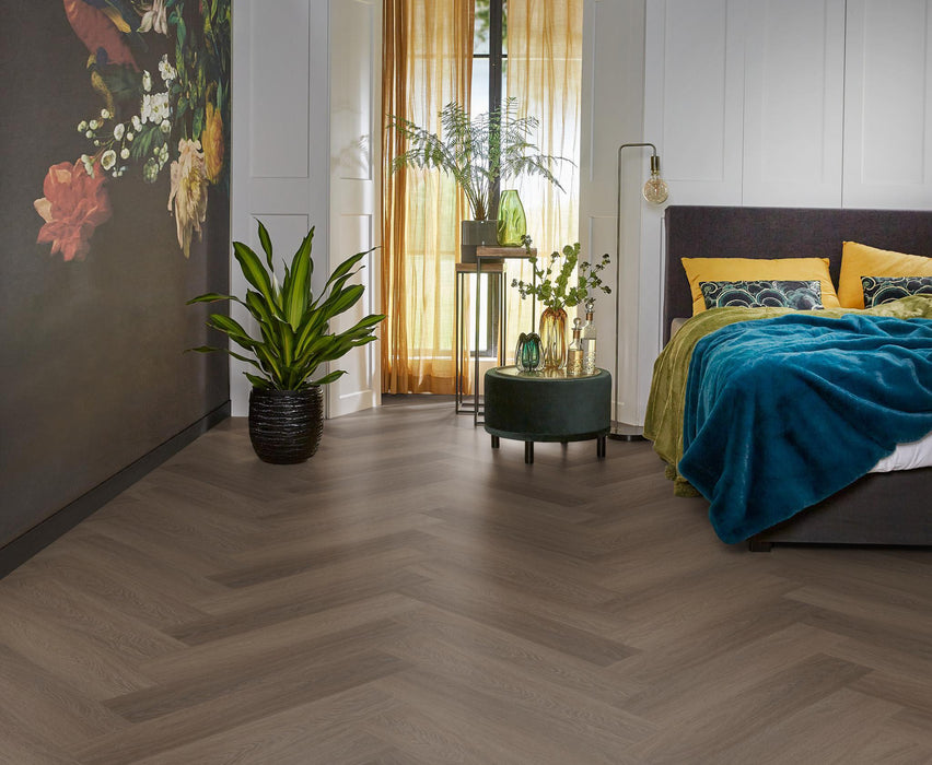 Ambiant Spigato Estino Brown | Visgraat Lijm PVC