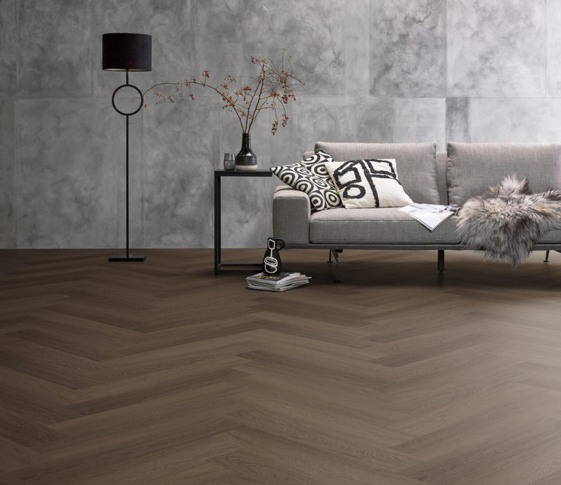 Ambiant Spigato Estino Brown | Visgraat Lijm PVC