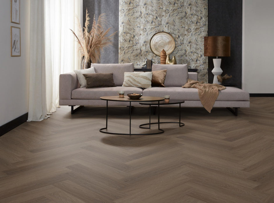 Ambiant Spigato Estino Brown | Visgraat Lijm PVC