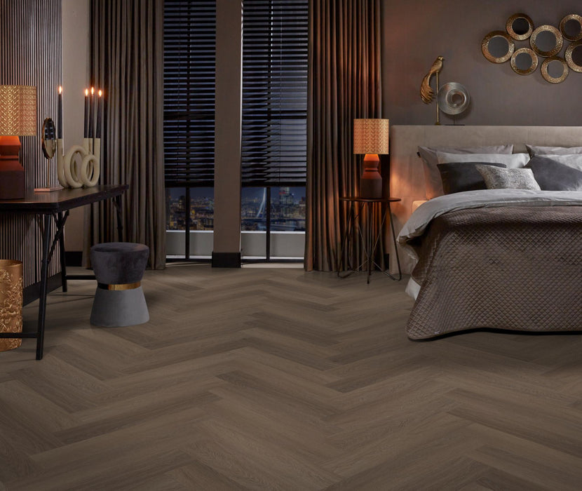 Ambiant Spigato Estino Brown | Visgraat Lijm PVC