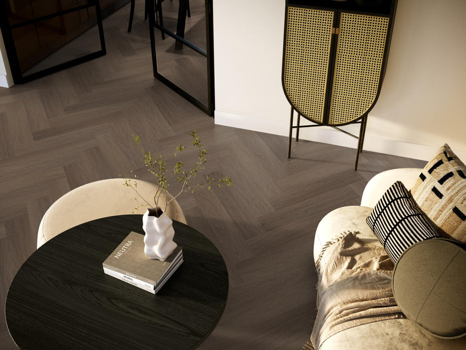 Ambiant Spigato Estino Brown | Visgraat Lijm PVC