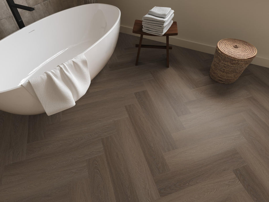 Ambiant Spigato Estino Brown | Visgraat Lijm PVC