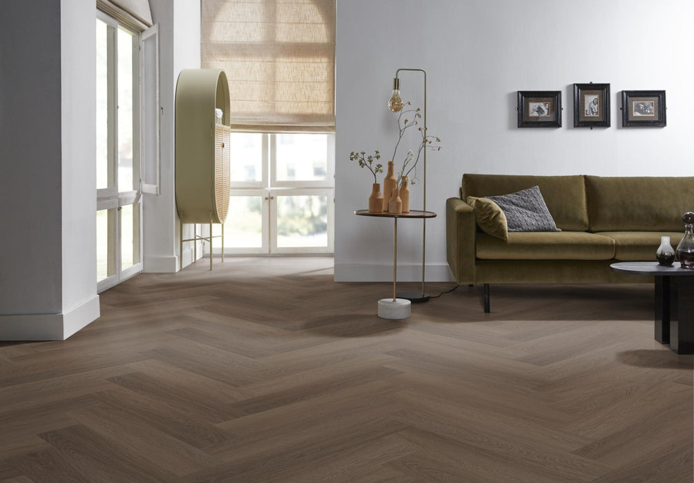 Ambiant Spigato Estino Brown | Visgraat Lijm PVC