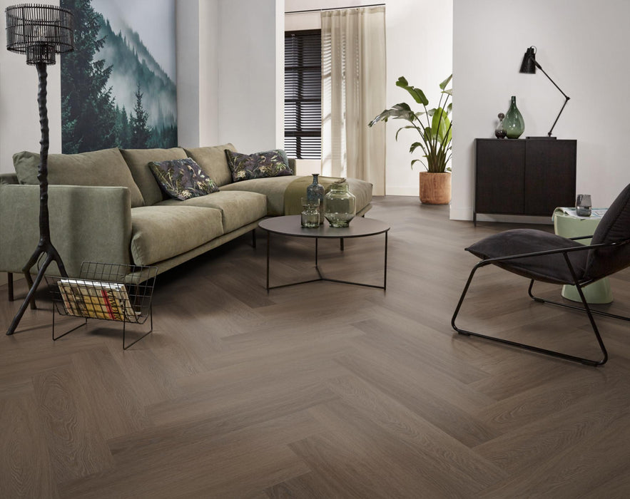 Ambiant Spigato Estino Brown | Visgraat Lijm PVC