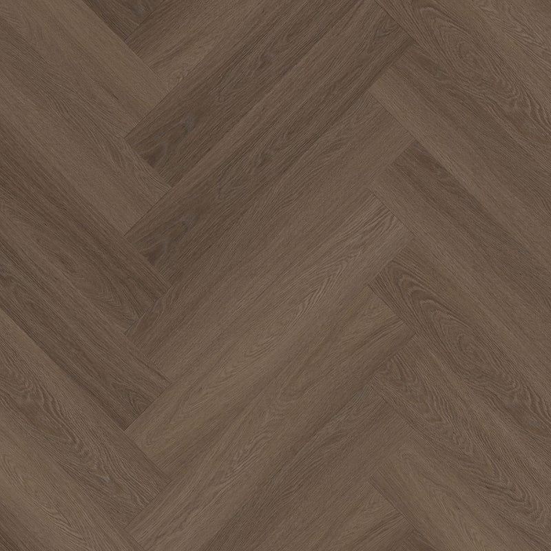 Staal van FloorLife YUP Fulham Brown - Visgraat Plak PVC