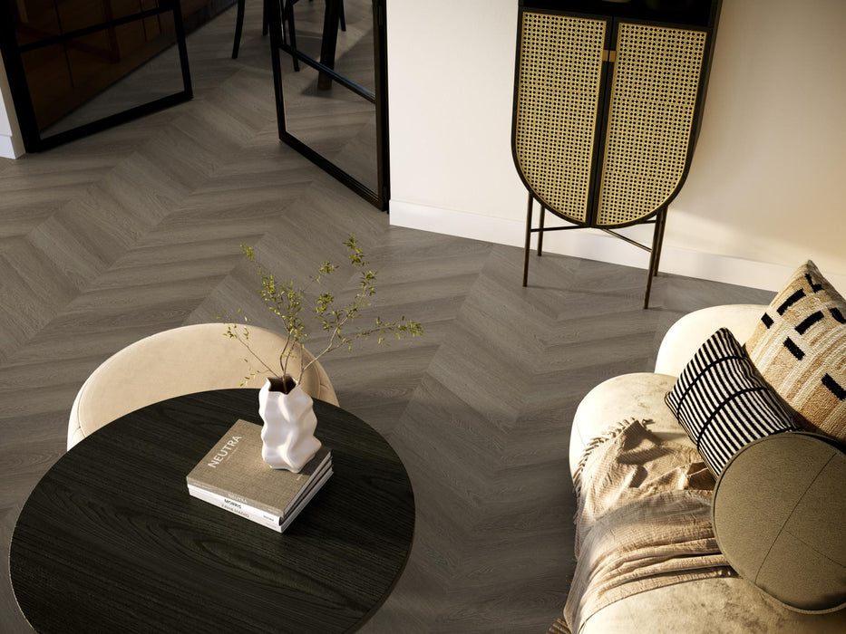 Ambiant Spigato Estino Brown | Hongaarse punt | Plak PVC