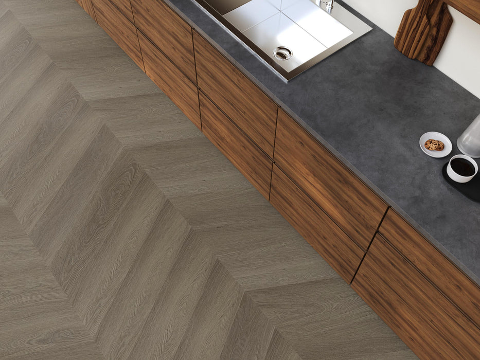 FloorLife YUP Fulham Brown - Hongaarse punt Plak PVC