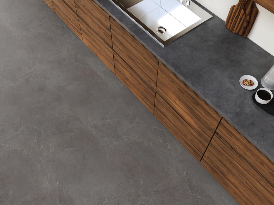 FloorLife Stanmore Dark grey - Tegel 45 x 90 Plak PVC Dryback