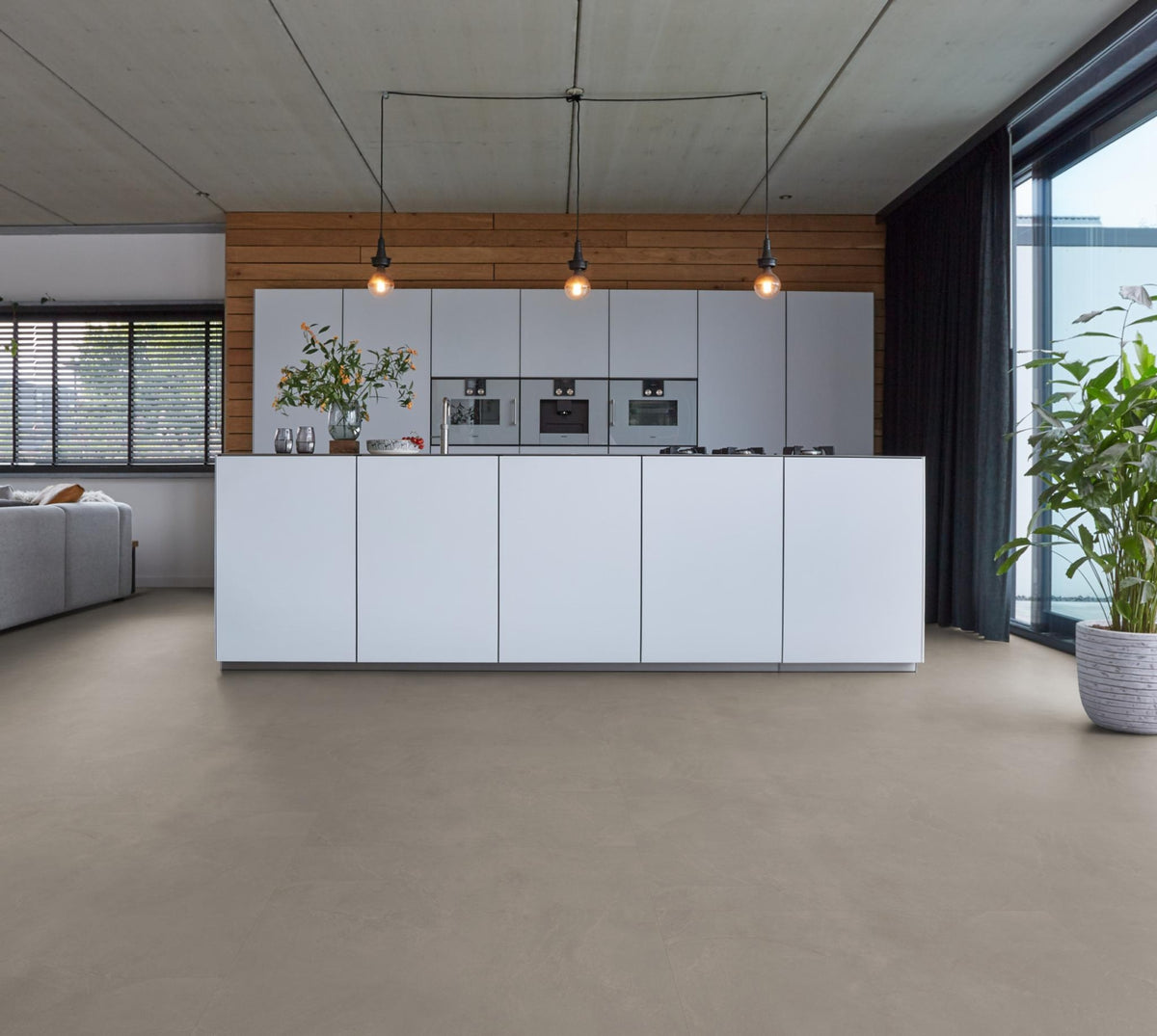 Ambiant Noveno XL Warm grey | Tegel 90 x 90 Plak PVC dryback