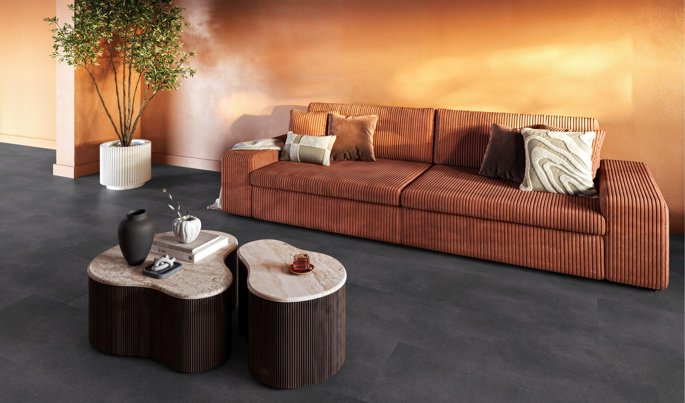 FloorLife Southwark Anthracite - Tegel 45 x 90 Plak PVC Dryback