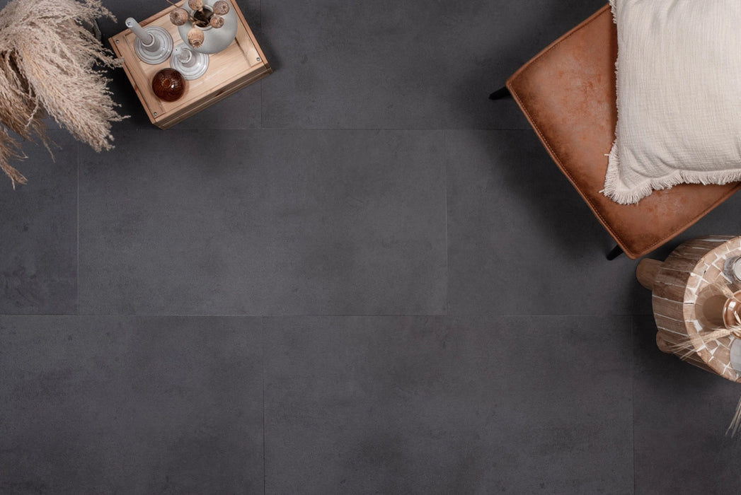 Floer Betonlook Zwart - Tegel Dryback Plak PVC