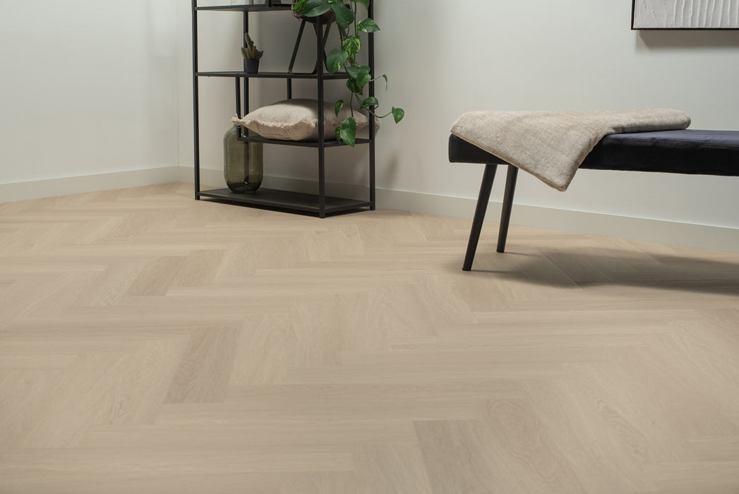 Floer Beige Eiken - Visgraat Click PVC